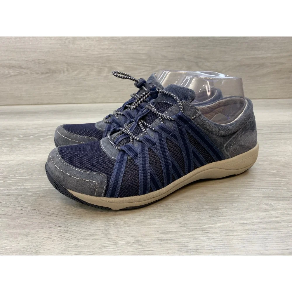 Dansko Women's Sneakers‎ Blue Suede Mesh 5.5 Walking Shoes